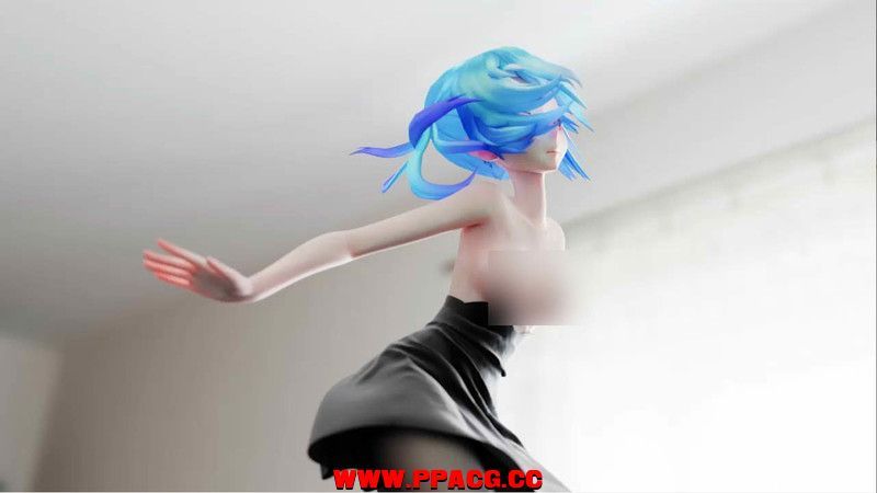 [MMD]布料黑斯短裙大奶双马尾miku-ACG宝库