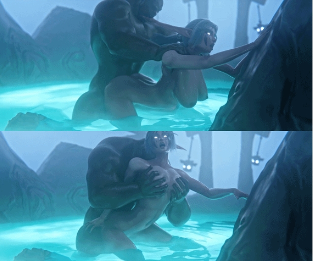 图片[2]-[3D/无修/CV] Nagoonimation 11月新作：Moonwell Encounter 高挑巨乳精灵被兽人后入侵犯爆肏 [966M/BD][Nagoonimation 2511]-ACG宝库