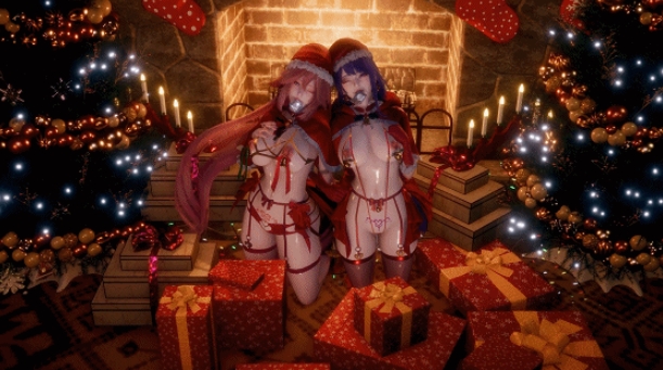 [3D/无修/CV] Elarbaby 1月新作：D54-八重神子&雷电将军 性感圣诞女神姐妹花激情双飞 [2.3G/BD][ELARd54]-ACG宝库